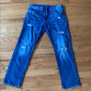 Blue Ripped Straight Aeropostale Jeans
